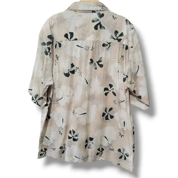 Lemon & Soda Natural Clothing men's tropical flowers Hawaiian button-down shirt - Picture 3 of 6